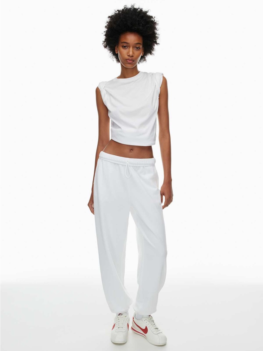 Aritzia Mega fit White High-Rise Drawstring Joggers